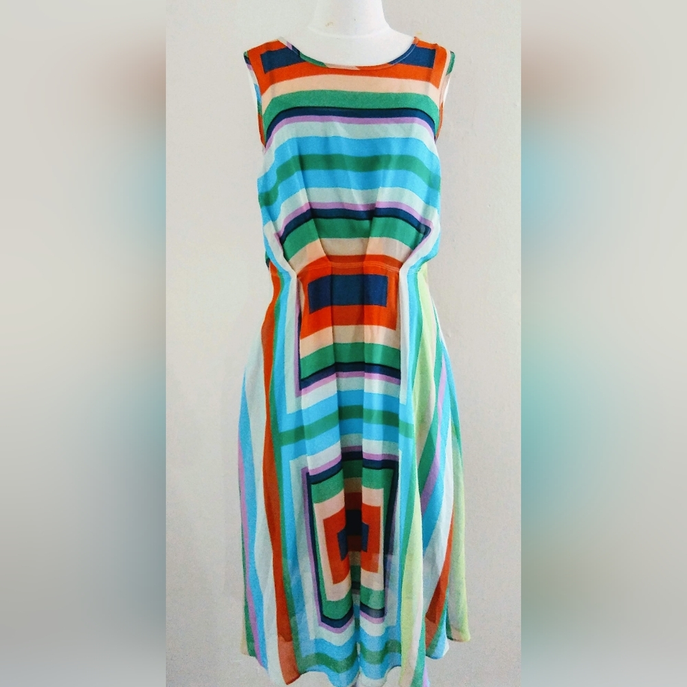 Coconino Orange Multi/Color Striped Dress